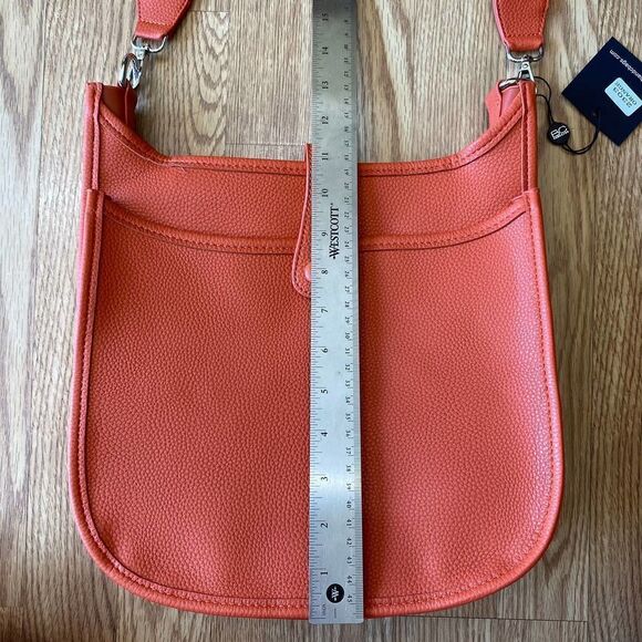 BC Handbags 2 Pocket Purse Crossbody Orange 2303